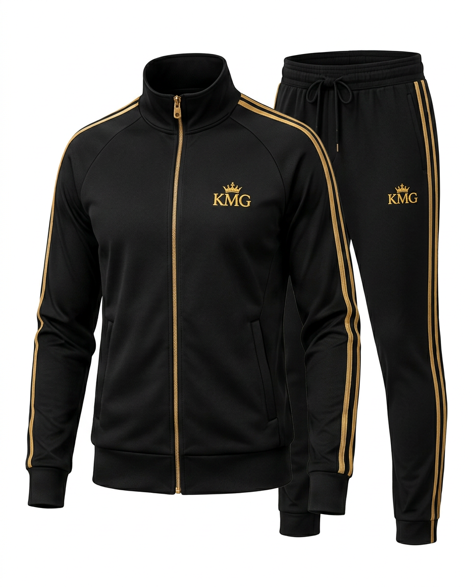 KMG Signature Tracksuit — Men's Black / Gold