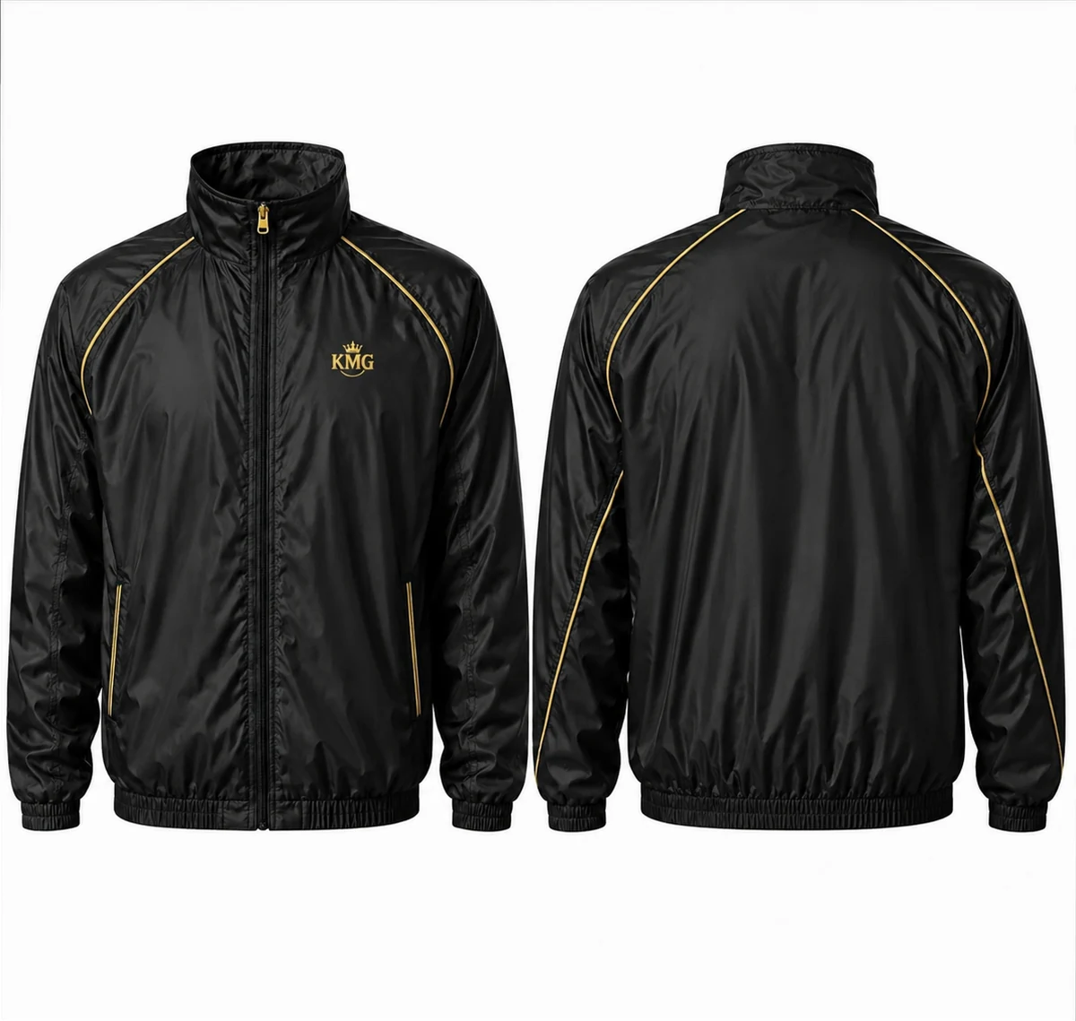 Premium Windbreaker Jacket — Black Gold