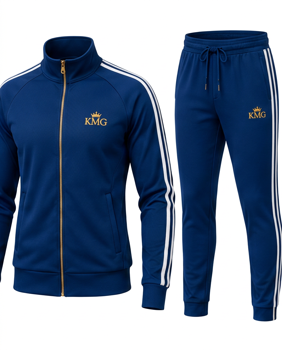 KMG Signature Tracksuit — Men's Blue / White