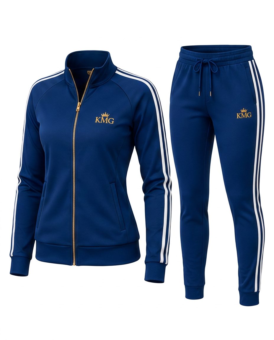 KMG Signature Tracksuit — Ladies' Blue / White